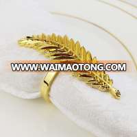 silver plated metal alloy tree leaf napkin rings,cedar leaf serviette ring