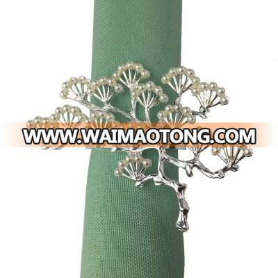 pearl beaded beautiful pine tree napkin ring