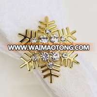 dinning table setting gold snowflake napkin ring