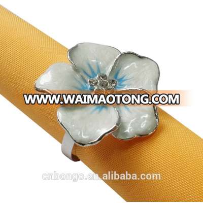 bulk enamel coated flower metal alloy napkin ring