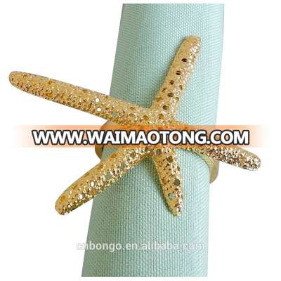 cheap gold plated seastar napkin ring